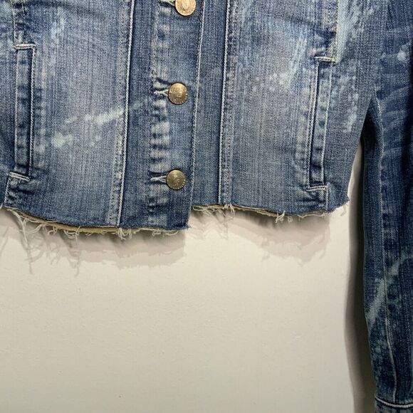 Guess Women's Jean Jacket Distressed Blue Size Medium - Picture 4 of 6